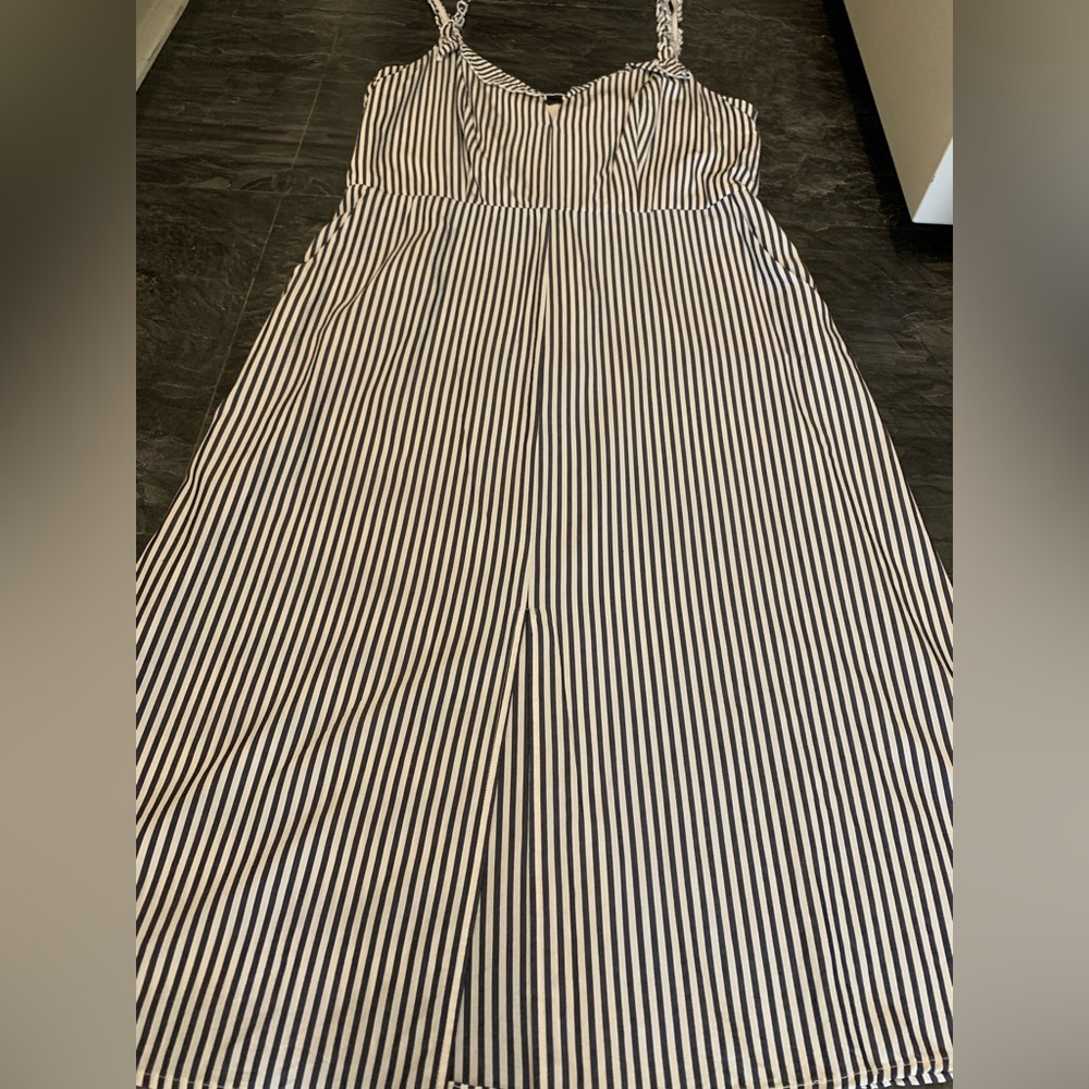 Striped Blue and White Women's Dress - Picture 11 of 11